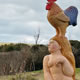  Woman and Cockerel 2015 H.2m   Oil on limewood